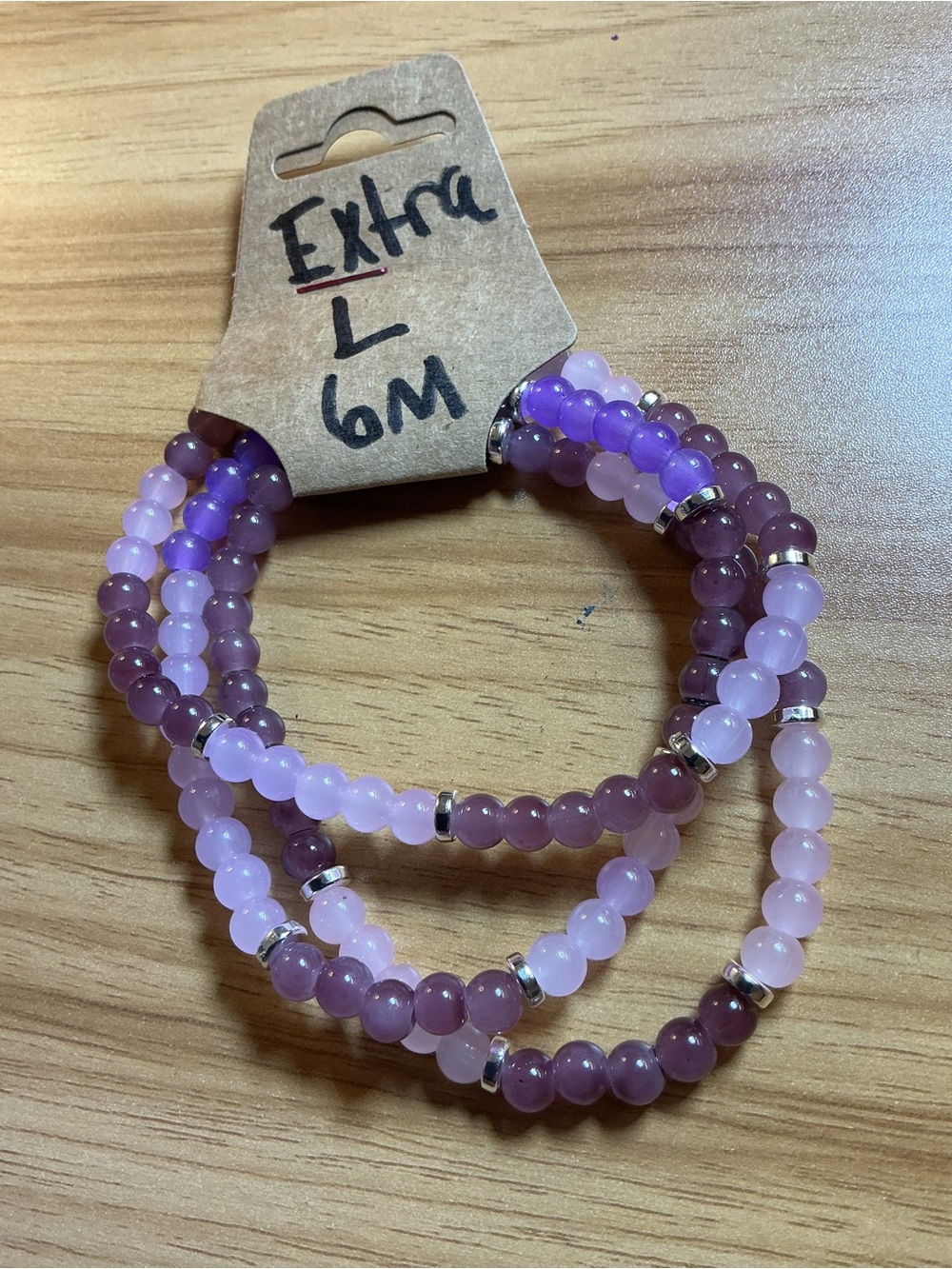 Triple-Pack Lavender Beaded Stretch Bracelet Set